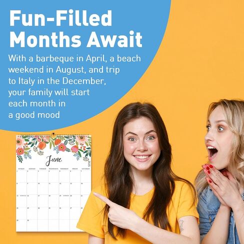 S&O Vertical Floral Wall Calendar from July 2024-December 2025 - Tear-Off Monthly Calendar - 18 Month Academic Wall Calendar - Hanging Calendar to Track Anniversaries & Appointments - 13.5"x10.5"in in Saudi Arabia