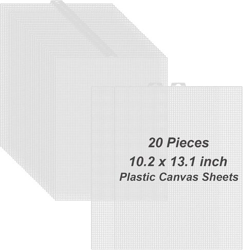 5 Pieces Plastic Mesh Canvas Sheets, 10.2 x 13 Inch 7 Count White Plastic Mesh Sheet Ideal for Embroidery, Acrylic Yarn Projects, Knit Crochet, and Aquarium Dividers in Saudi Arabia