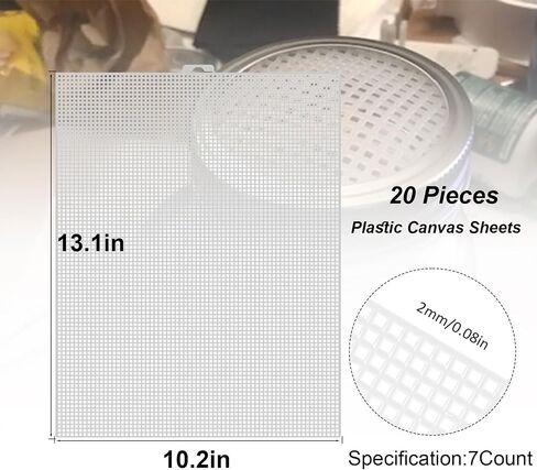 5 Pieces Plastic Mesh Canvas Sheets, 10.2 x 13 Inch 7 Count White Plastic Mesh Sheet Ideal for Embroidery, Acrylic Yarn Projects, Knit Crochet, and Aquarium Dividers in Saudi Arabia
