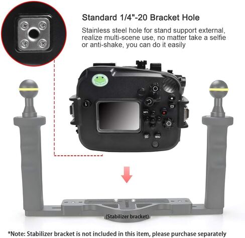 Sea frogs Waterproof Camera Housing compatible with Canon EOS R5 60MM IPX8 40m/130ft Maximum Diving Depth Underwater Camera Case for Diving, Surfing, Rowing, Skiing in Saudi Arabia
