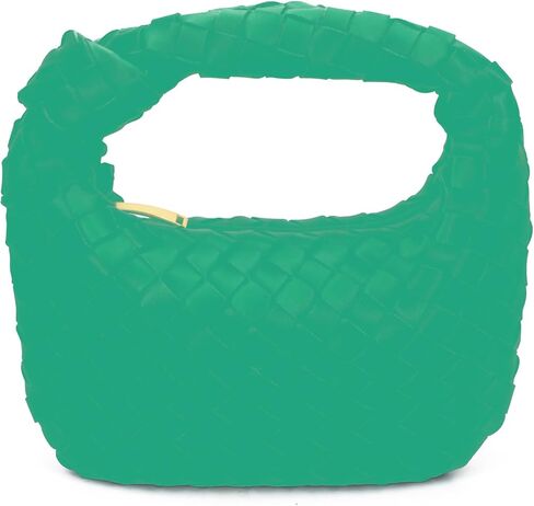 Woven Handbag, Knotted Clutch Bag For Women Soft Leather Hobo bag Fashion Mini Clutch Purse with Zipper Closure Shoulder Bags in Saudi Arabia
