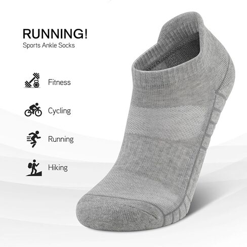 6 Pack Men's Ankle Socks Athletic Socks with Cushion Low Cut Socks Sports Socks for Women Men 6-9/9-12/12-14 in Saudi Arabia