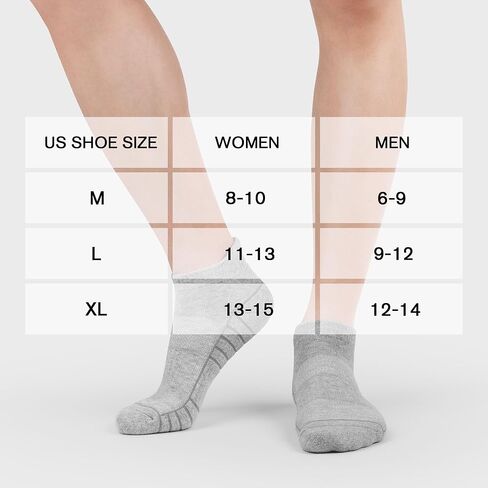 6 Pack Men's Ankle Socks Athletic Socks with Cushion Low Cut Socks Sports Socks for Women Men 6-9/9-12/12-14 in Saudi Arabia