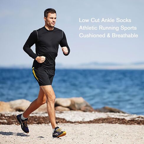 6 Pack Men's Ankle Socks Athletic Socks with Cushion Low Cut Socks Sports Socks for Women Men 6-9/9-12/12-14 in Saudi Arabia