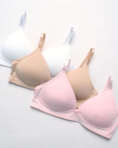 Rene Rofe Girls' Training Bra - 3 Pack Padded Wire-Free A-Cup Girls Sports Bra Cami - Breathable Training Bras for Girls in Saudi Arabia