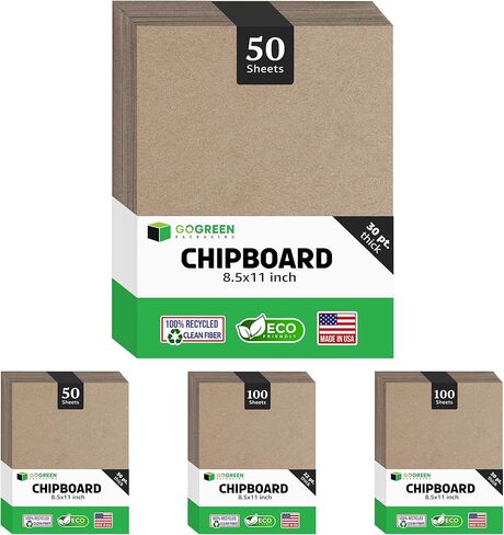 ألواح خشب مضغوط مقاس 8.5 × 11 بوصة - 22pt 100 قطعة من أوراق ورق كرافت بنية للحرف اليدوية - لوح شرائح صديق للبيئة لتجليد الكتب، إطار الصورة الداعم بديل رائع للوحة MDF in Kuwait