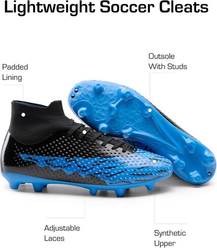 DREAM PAIRS Men's Soccer Cleats Lightweight Football Cleats Professional Training High-top Soccer Shoes in Saudi Arabia