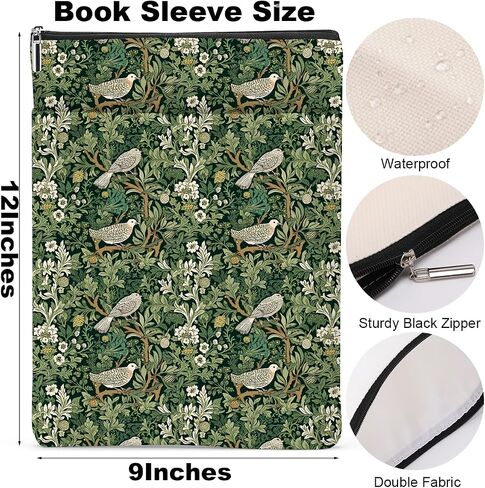 Classic Book Lovers Gifts Book Sleeve Vintage Forest Waterproof Book Cover Book Pouch Book Protector with Front Pocket Book Club Christmas Birthday Gifts for Women Girl Readers Book Accessories in Saudi Arabia