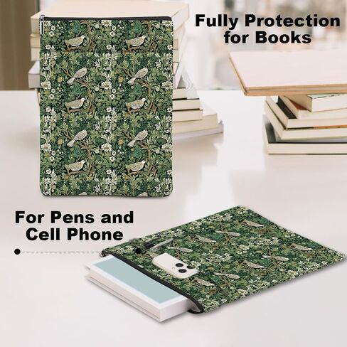 Classic Book Lovers Gifts Book Sleeve Vintage Forest Waterproof Book Cover Book Pouch Book Protector with Front Pocket Book Club Christmas Birthday Gifts for Women Girl Readers Book Accessories in Saudi Arabia