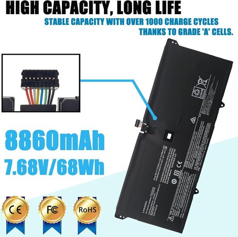 بطارية كمبيوتر محمول LAQUEENA L17C4PE1 متوافقة مع Lenovo ideapad 730S-13IWL Yoga S730-13IWL S730-13IML Series L17M4PE1 L17S4PE1 5B10R32748 5B10R32749 5B10W67276 5B10W67274 15.36V 42Wh 4- خلية in Saudi Arabia