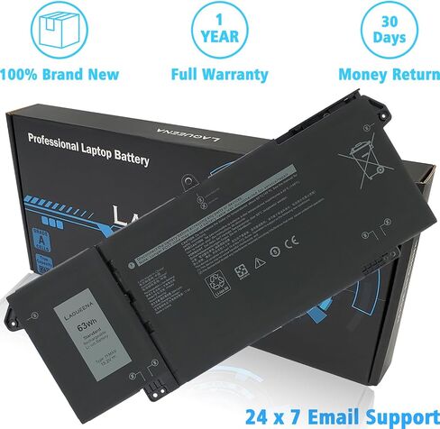 بطارية كمبيوتر محمول LAQUEENA 2NJNF متوافقة مع Dell Inspiron 14z-5423 15z-5523 ​​Ultrabook Series 8JVDG TPMCF T41M0 11.1V 44WH/3700MAH 6 خلايا in Saudi Arabia