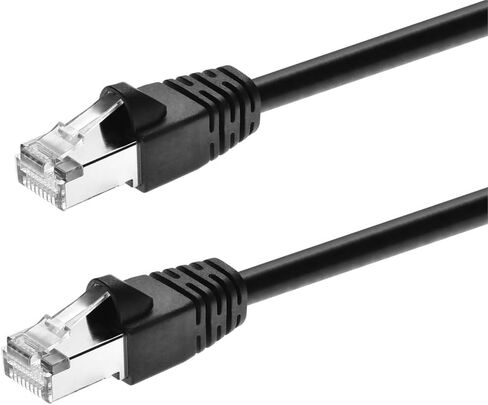 Monoprice Cat6A Ethernet Patch Cable - Snagless RJ45, Fullboot, 550Mhz, Double Shielded (S/FTP) Pure Bare Copper Wire, 10G, 26AWG, 14 Feet, Yellow in Kuwait