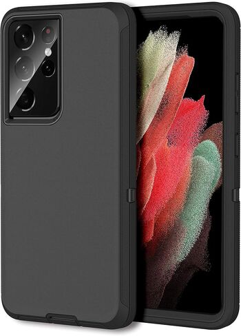 MXX Case Compatible with Galaxy S21 Ultra Case, 3-Layer Super Full Heavy Duty Body Bumper Cover/Shock Protection/Dust Proof, Designed for Samsung Galaxy S21 Ultra 5G 6.8 Inch 2021 (Black) in Kuwait