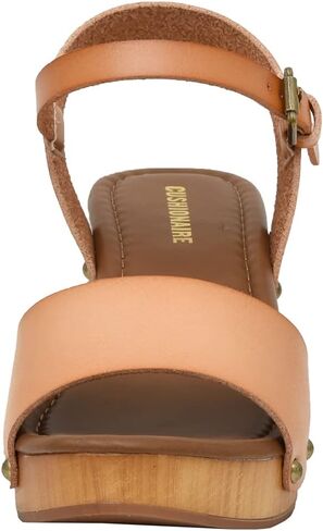 CUSHIONAIRE Women's Sloan Faux Wood Sandal +Memory Foam & LiteSole Technology -Wide Widths Available, White 8 in Saudi Arabia