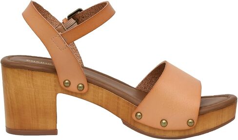 CUSHIONAIRE Women's Sloan Faux Wood Sandal +Memory Foam & LiteSole Technology -Wide Widths Available, White 8 in Saudi Arabia