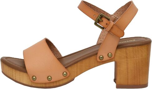 CUSHIONAIRE Women's Sloan Faux Wood Sandal +Memory Foam & LiteSole Technology -Wide Widths Available, White 8 in Saudi Arabia