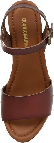 CUSHIONAIRE Women's Sloan Faux Wood Sandal +Memory Foam & LiteSole Technology -Wide Widths Available, White 8 in Saudi Arabia