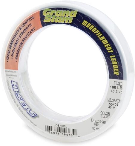 Grand Slam Monofilament Leader, 200 lb / 90.7 kg Test.059 in / 1.50 mm Dia, Black, 1225 yd / 1120 m in Kuwait