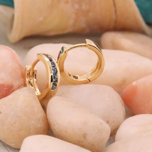مجموعة Dazzlingrock دائرية من الياقوت الأزرق للسيدات والرجال للجنسين أقراط هوجي هوب in Saudi Arabia