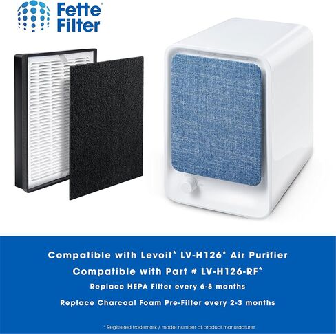Fette Filter - Premium Air Purifier Replacement Filter Set, Compatible with Levoit LV-H126 Air Purifier (1 Hepa 3 Carbon) in Saudi Arabia
