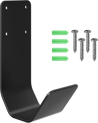 EV Charger Cable Holder, Wall-Mount J-Hook, Electric Vehicle Charger Holster, 304 Stainless Steel Material, Black in Saudi Arabia