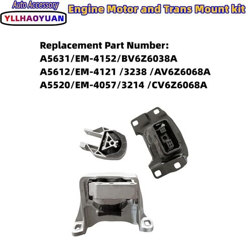 Engine Motor Mount Set 3Pcs Compatible with 2006 2007 2008 2009 Fo-rd Fusion 2.3L/3.0L Mercury Milan A5473 A5381 A5474 in Saudi Arabia