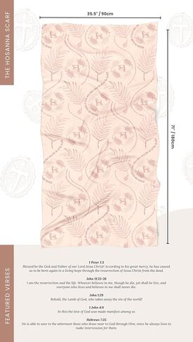 Hosanna Christian Gift for Women Scarf - Large, Lightweight Bible Verse Shawl, 35x70", Jesus's Love Prayer Shawl in Kuwait