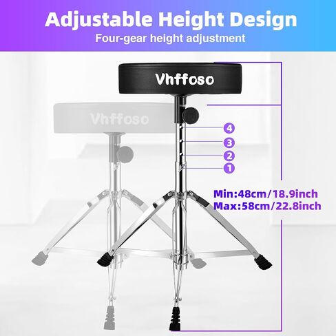 Drum Throne, Height Adjustable Drum Stool for Adults, Drum Chair with 5A Oak Drumsticks, Drum Seat, Dummer Throne (Brown) in Saudi Arabia