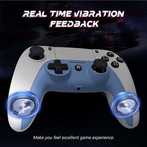 وحدة التحكم اللاسلكية ShanWan لجهاز PS4/ Silm/Pro. لوحة ألعاب لاسلكية عن بعد متوافقة مع أجهزة الكمبيوتر/PS4. بطارية مدمجة بقدرة 600 مللي أمبير في الساعة مع صدمة مزدوجة/مقبس 3.5 ملم/مستشعر 6 محاور/أزرار خلفية (أبيض وأسود) in Kuwait
