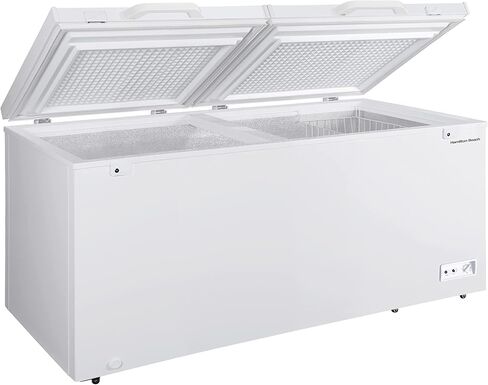 هاميلتون بيتش HBFRF700-WHITE-COM، ديب فريزر أفقي، 7 قدم مكعب. قدم. سعة، ترموستات قابل للتعديل - سلة سلكية مطلية بالفينيل قابلة للإزالة - تصريف سهل لإزالة الجليد، أبيض in Saudi Arabia