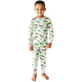 Posh Peanut Boys Pajamas - PJs for Kids Made of Soft Viscose from Bamboo, Long Sleeve Toddler PJs & Matching Boys Pajama Sets