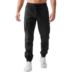 JMIERR Mens Casual Cargo Joggers Pants Elastic Waist Drawstring Stretch Relaxed Fit Work Pants Tapered Sweatpants