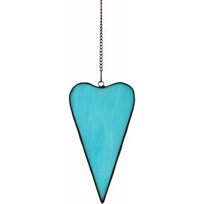 Heart Stained Glass Window Hanging Suncatchers Heart Shaped Art Ornament On Window Hanging Decorations Sun Catchers Handmade Gift (red-L)