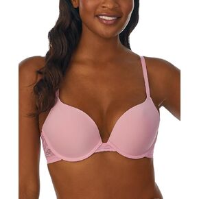 OnGossamer Womens Sleek Micro with Lace Push Up Bra - Cashmere Rose, 36D