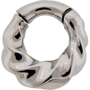 6GA 316L Stainless Steel Spiral Twist Hinged Clicker Ring for Stretched Piercings