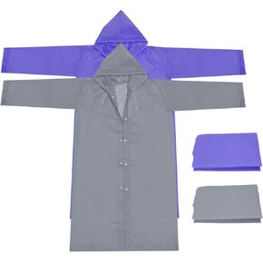 PATIKIL Rain Ponchos for Adults, Lightweight Reusable EVA Impermeable Rain Coat Waterproof Rain Jacket for Men and Women