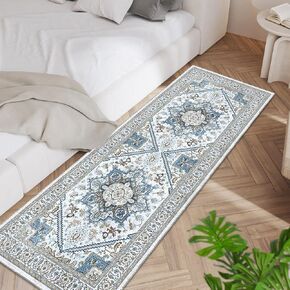 ROCYJULIN 5x7 Area Rugs for Living Room, Faux Wool Area Rugs 5x7 for Bedroom, Low-Pile 5x7 Area Rugs with Non-Slip TPR Backing, 5 x 7 Washable Carpet for High Traffic, Grey & Blue