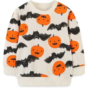FreeLu Girls Cotton Pullover Sweatshirts Kids Cute Cartoon Printed Crewneck Tops