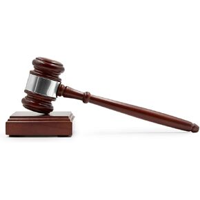Wooden Gavel and Sound Block for Judge Lawyer Auction (Silver Band)