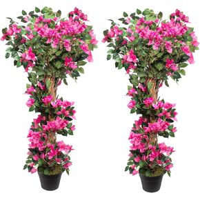 Artificial Bougainvillea Flowers Trees, UV Resistance Realistic Faux Blooming Tree with Nursery Pot, Fake Bougainvillea Plants Potted for Home Office Indoor, Outdoor Balcony Front Porch Decor in Kuwait