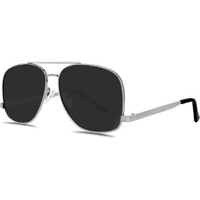 Classic Aviator Sunglasses for Women Men Oversized 70s Vintage Trendy Metal Square Aviators Sun Glasses