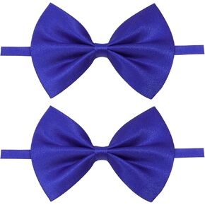 2 Pcs Bow Ties Adjustable Pre-tied Satin Formal Tuxedo Bowties for Wedding Homecoming Party