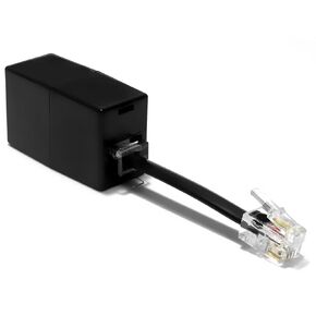 AmzDeals (2-Pack) RJ9 to RJ11 Adapter, Female RJ9 (4P4C) Jack to Male RJ11 (6P4C) Plug, Black