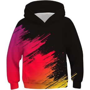 Lovekider Boys Girls Hoodies Sweatshirt Cool 3D Print Pullover with Big Pocket for Kids Fashion Warm Winter 6-16 Years