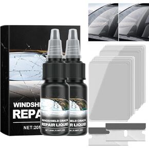 Upgrade Car Windshield Crack Repair Kit, 2024 New Windshield Crack Repair Fluid Window Automotive Windscreen Tool, Multifunctional Cracks Glass Repair Fluid for Fixing Chips（2Pcs）