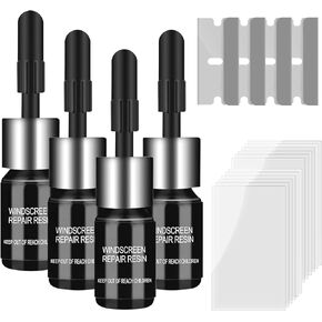 4PCS Windshield Crack Repair Kit, Windshield Repair Kit for Chips and Cracks, Car Window Glass Liquid Repair Set, Cracks Gone Glass Kit Automotive Windscreen Tool for Fixing Chips, Glass Repair Fluid