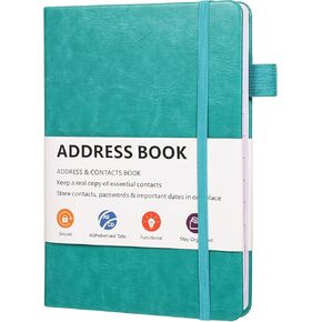 Address Book with Alphabetical Tabs, Hardcover Address Book Address Organizer for Contacts, Websites, Phone Numbers, Birthdays, Anniversaries and Notes, 5.1" x7.7"