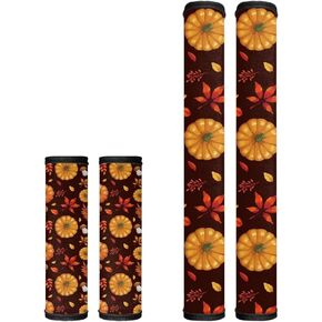 Autumn Maple Leaf Refrigerator Door Handle Covers 4 Pcs Kitchen Appliance Decor Handles Fridge Protector Gloves Ovens Door Cloth for Stove Dishwasher Microwave
