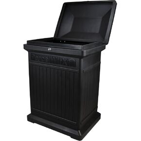ParcelWirx Premium Vertical Delivery Box Storage Cabinet with Hinged Lid, 24" x 18" x 33.5", Black