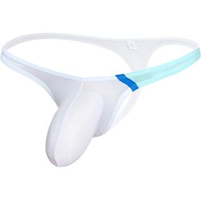Men's Low Waisted Contrasting Colors Thong Big Pough Bikini underwear for men